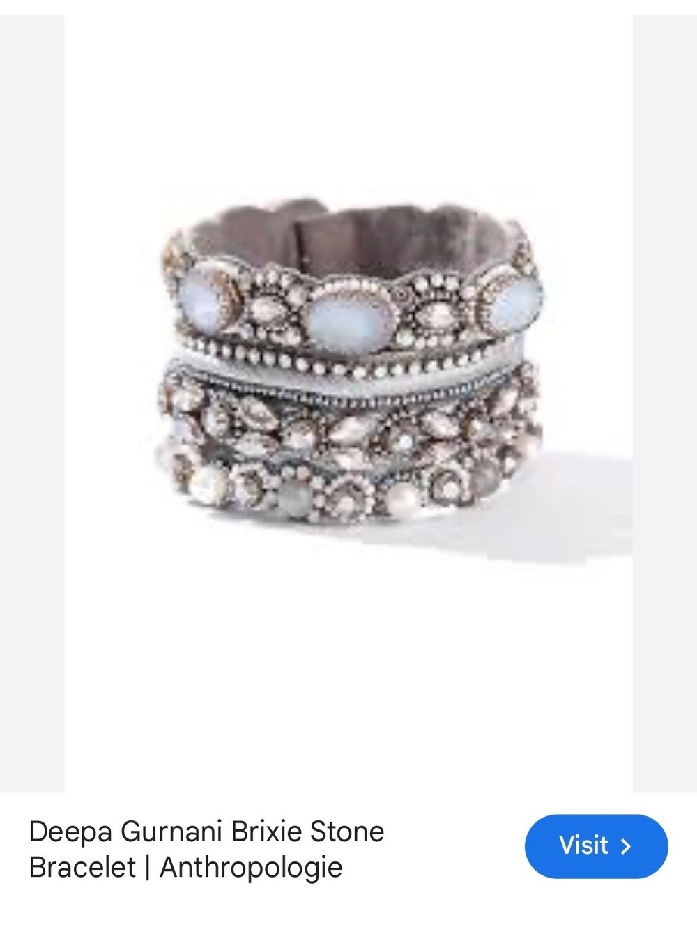 Deepa Gurnani Brixie Stone Beaded Cotton Bracelet with Magnetic Styling